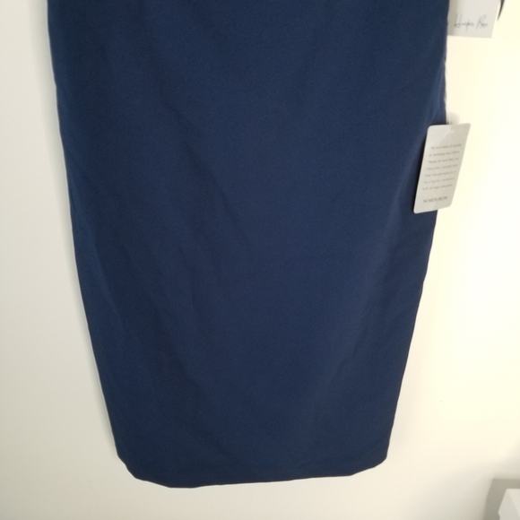 NWT Harper Rose Illusion Bateau Neck Laguna Crepe Dress Flower Detail Size 8P - Picture 16 of 16